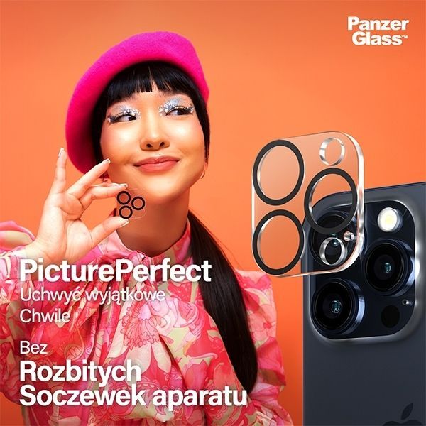 Cits mobilo telefonu aksesuārs Panzer Glass PanzerGlass Picture Perfect Camera Protection for iPhone 15 Pro / 15 Pro Max - with Black Frame