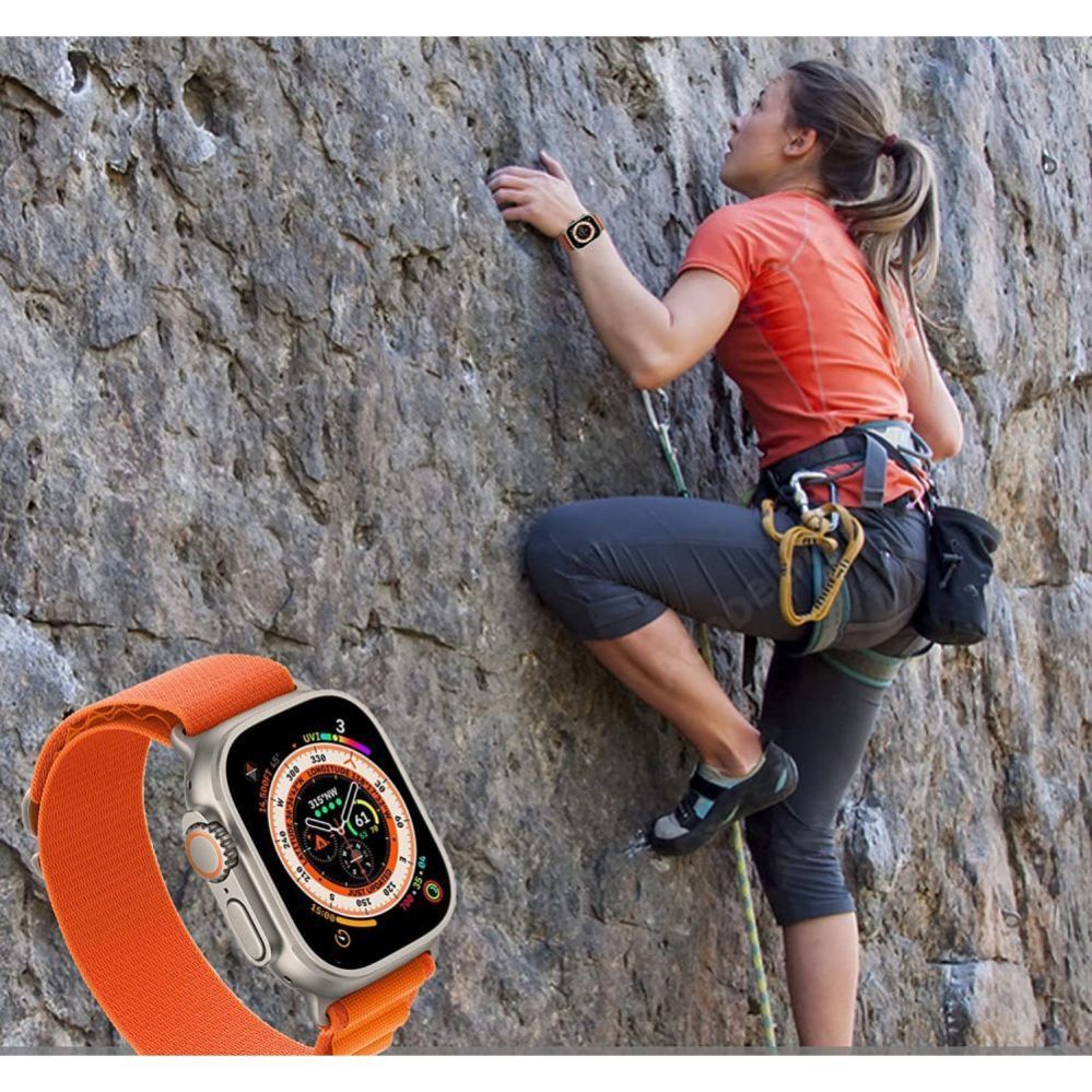 Rihm Tech-Protect Tech-Protect Nylon Pro Strap for Apple Watch 4 / 5 / 6 / 7 / 8 / 9 / SE / Ultra 1 / 2 (42/44/45/49 mm) - Black & Orange