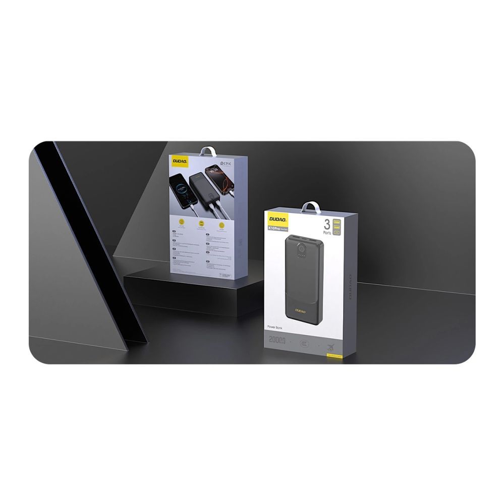 Väline aku Dudao Powerbank Dudao K10Pro 2.4A 20000mAh 2 x USB-A Black