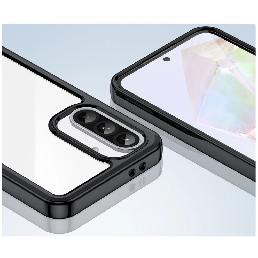 Back panel cover Hurtel Outer Space Case for Samsung Galaxy A56 Cover with Flexible Frame - Black