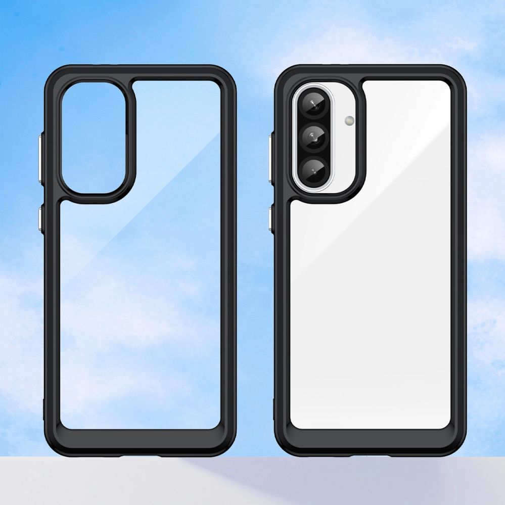 Back panel cover Hurtel Outer Space Case for Samsung Galaxy A56 Cover with Flexible Frame - Black