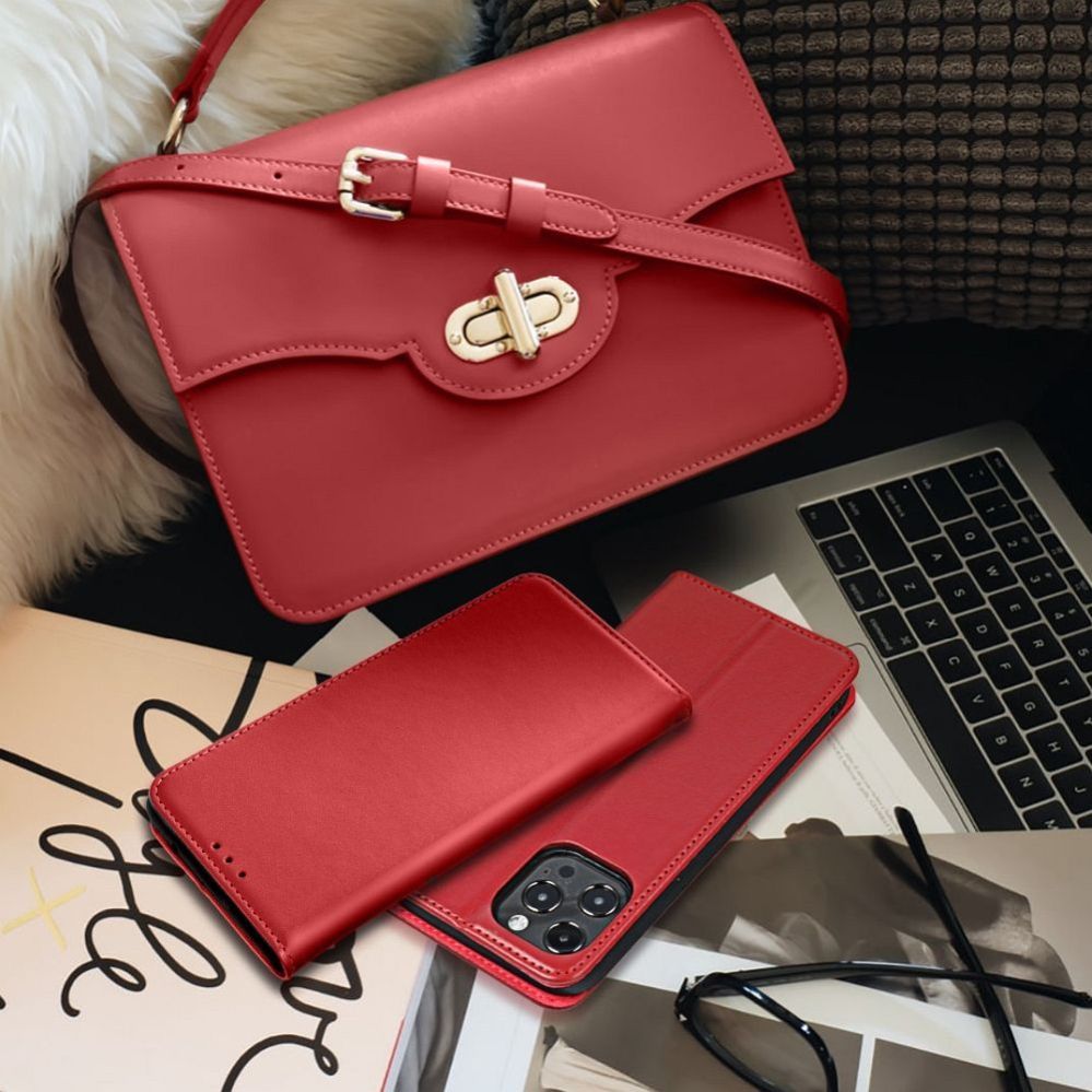 Чехол книжка OEM Leather case SMART PRO for IPHONE 17 Pro claret