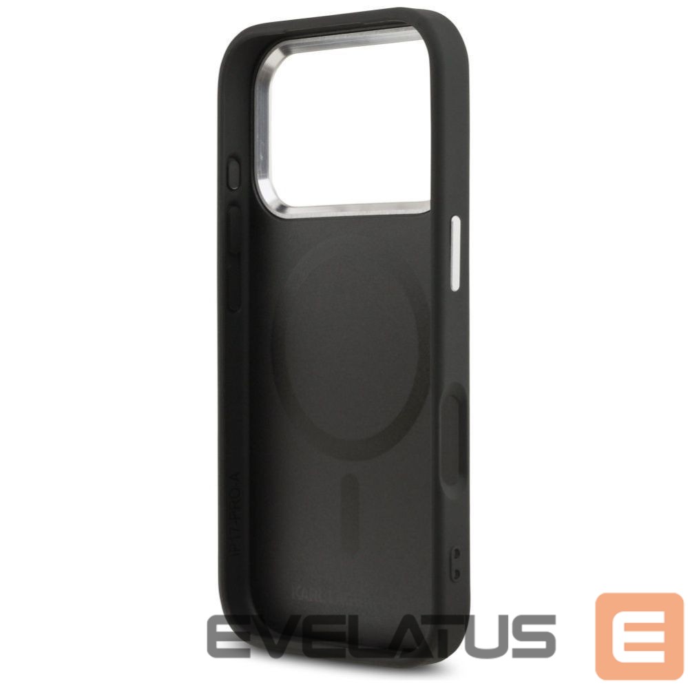 Back panel cover Karl Lagerfeld KARL LAGERFELD case for IPHONE 17 Pro Max compatible with MagSafe KLHMP17XPSMLRKCK (PU K&C Pins) black