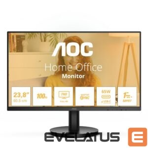 Monitors AOC  24B3CA2 | 23.8 " | IPS | FHD | 100 Hz | 1 ms | 1920 x 1080 pixels | 250 cd/m² | HDMI ports quantity 1 | Black 