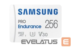 Memory cards Samsung  PRO Endurance MB-MJ256KA/EU 256 GB, MicroSD Memory Card, Flash memory class U3, V30, Class 10, SD adapter 