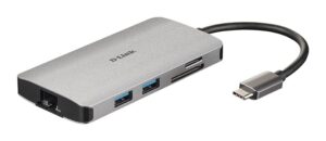Rūteris D-link  8-in-1 USB-C Hub with HDMI/Ethernet/Card Reader/Power Delivery DUB-M810	 0.15 m 