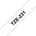 Printer accessories Brother  TZ-231 Laminated Tape Black on White, TZe, 8 m, 1.2 cm 