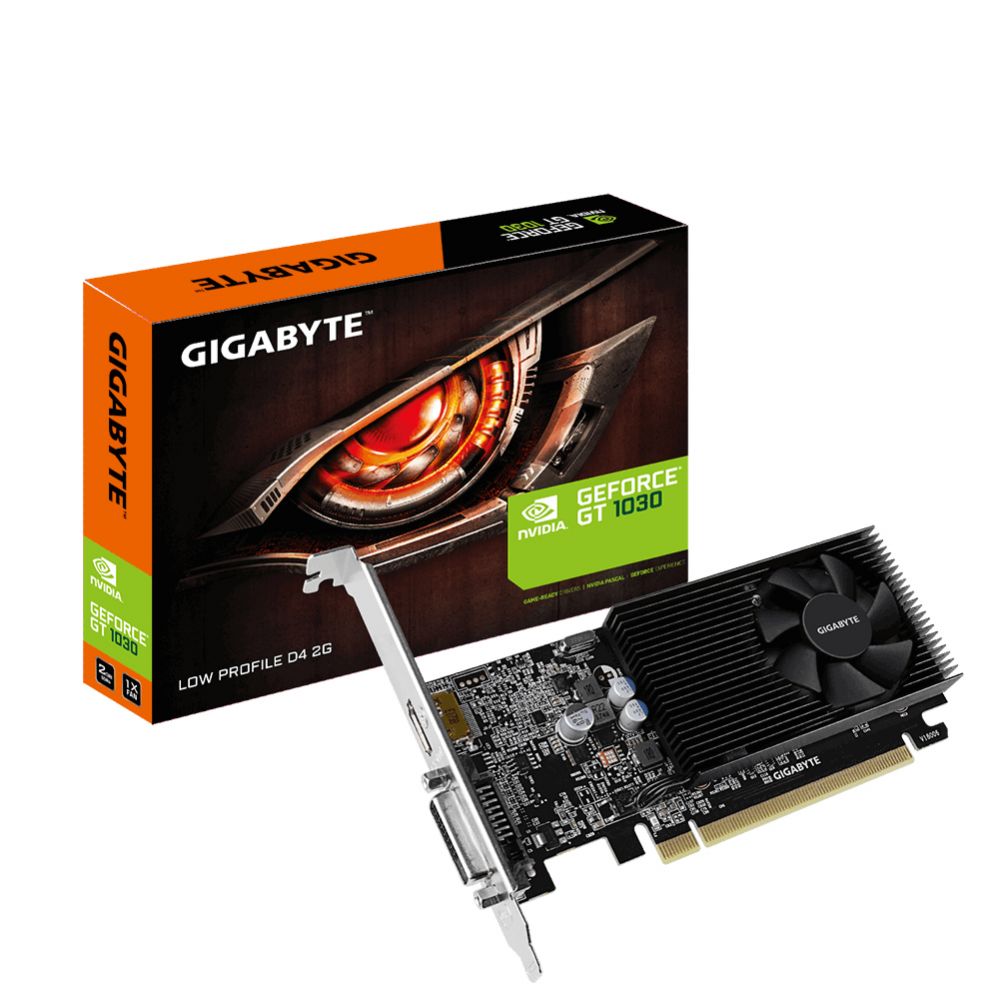 Graafikakaart / ideokaardid Gigabyte GV-N1030D4-2GL 1.0 NVIDIA, 2 GB, GeForce GT 1030, DDR4, PCI Express 3.0, Processor frequency 1417 MHz, DVI-D ports quantity 1, HDMI ports quantity 1, Memory clock speed 2100 MHz