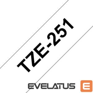 Tarvikud ja tarvikud Brother  TZ-251 Laminated Tape Black on White, TZe, 8 m, 2.4 cm 