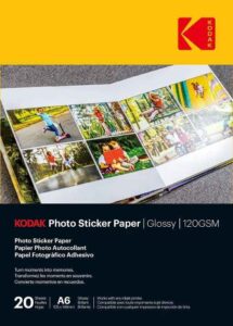 Foto un video aksesuārs KODAK  Photo Sticker Paper Gloss 120gsm A6x20 (3510652) 