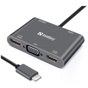 Other Computer Accessory Sandberg  136-35 USB-C Dock 2xHDMI+1xVGA+USB+PD 