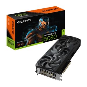 Vaizdo plokštės / Vaizdo plokštės Gigabyte  Graphics Card||NVIDIA GeForce RTX 5080|16 GB|GDDR7|256 bit|PCIE 5.0 16x|GPU 2670 MHz|Triple slot Fansink|1xHDMI|3xDisplayPort|GV-N5080WF3OC-16GD1.0 