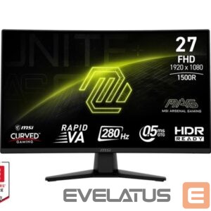 Monitors MSI  LCD Monitor||MAG 274CXF|27"|Gaming/Curved|Tilt|Matte|Panel VA|1920x1080|16:9|280 Hz|0.5 ms|Colour Black|MAG274CXF 