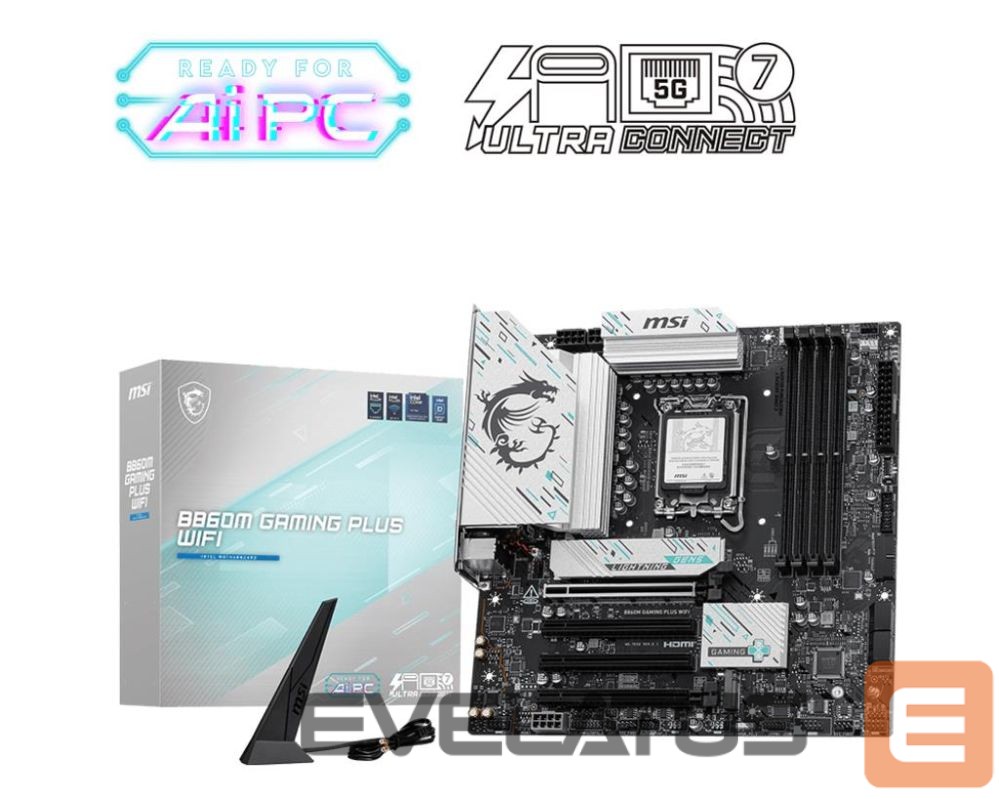 Motherboard for Intel processors MSI Mainboard||Intel B860 Express|LGA1851|Micro-ATX|Memory DDR5|Memory slots 4|B860MGAMINGPLUSWIFI