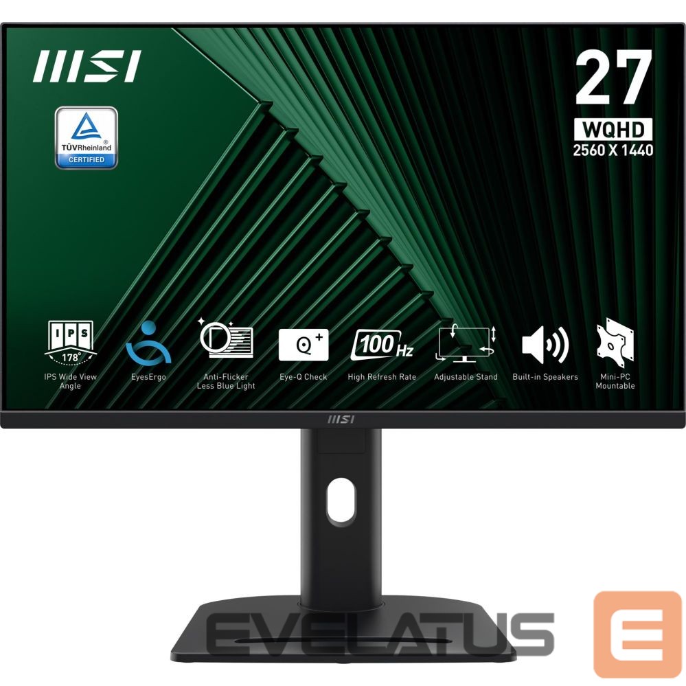 Monitorid MSI LCD Monitor||PRO MP275QPG|27"|Business|Panel IPS|2560x1440|16:9|100 Hz|1 ms|Speakers|PROMP275QPG