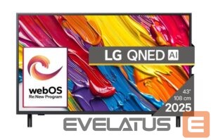 Televizors LG  TV Set||43"|4K/Smart|3840x2160|Wireless LAN|Bluetooth|webOS|Black|43QNED82A3B 