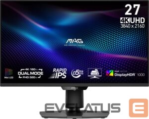Monitors MSI  LCD Monitor||MAG 274UPDF E16M|27"|Gaming/Frameless/4K|Matte|Panel IPS|3840x2160|16:9|160Hz|0.5 ms|Colour Black|MAG274UPDFE16M 