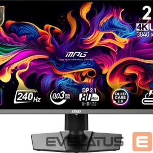 Monitor MSI  Monitor||MPG 272URX QD-OLED|27"|Gaming/4K|Matte|Panel QD-OLED|3840x2160|16:9|240 ??|0.03 ms|Swivel|Pivot|Height adjustable|Tilt|Colour Black|MPG272URXQD-OLED 