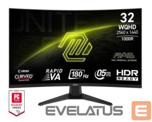 Monitors MSI  LCD Monitor||MAG 325CQF|31.5"|Gaming/Curved|Panel VA|2560x1440|16:9|180Hz|0.5 ms|MAG325CQF 