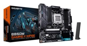 AMD protsessori emaplaat Gigabyte  Mainboard||AMD B850|Socket AM5|micro ATX|RAM DDR5-SDRAM|4xSlots|Wi-Fi Yes|Bluetooth Yes|2xNumber of M.2 (M) slots|B850MGAMINGXWF6E1.1 