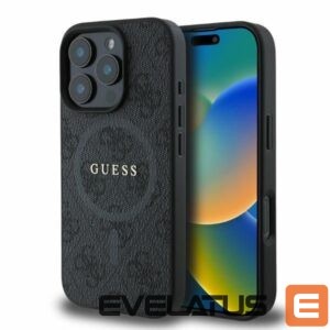 Aizmugurējais vāciņš Guess  Guess 4G Ring Classic Logo MagSafe case for iPhone 16 Pro - black 