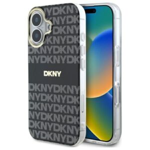 Другие товары DKNY  DKNY Repeat Texture Pattern With Stripe iPhone 16 Case - Black 
