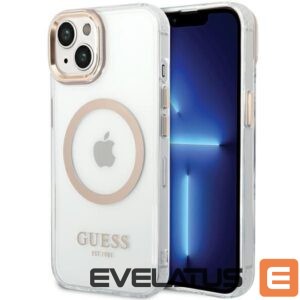 Citas preces Guess  Guess Metal Outline MagSafe Case for iPhone 15 Plus / 14 Plus - Gold 