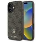 Citas preces Guess  Guess 4G Small Classic MagSafe iPhone 16 Case - Brown 