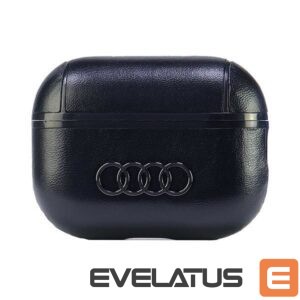 Citas preces Audi  Audi Leather Big Logo AirPods Pro 2 cover black/black AU-APP2-GT/D3-BK 
