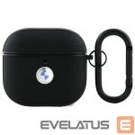 Muud kaubad BMW  BMW BMA4SSLBK AirPods 4 cover black/black Geniune Leather Silver Logo 