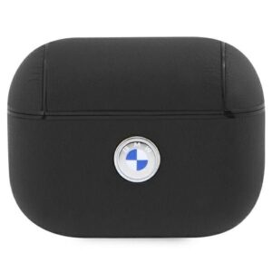 Другие товары BMW  BMW BMAP2SSLBK AirPods Pro 2 (2022/2023) cover black/black Geniune Leather Silver Logo 