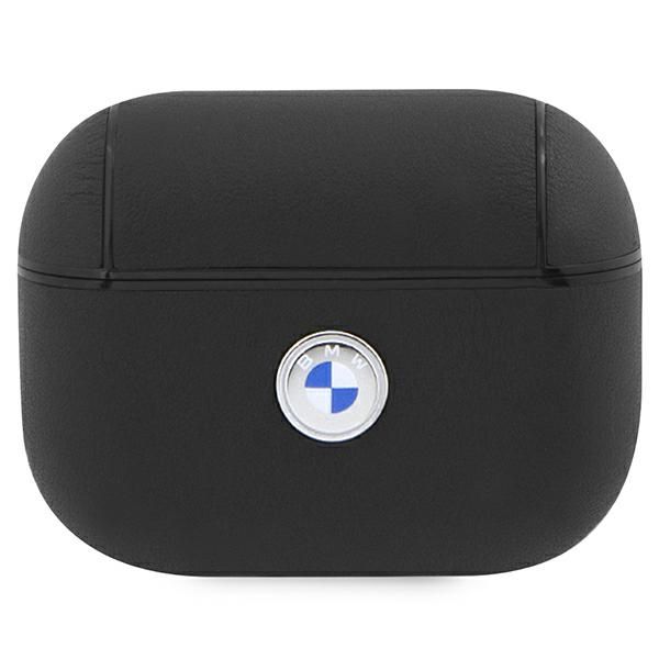 Muud kaubad BMW BMW BMAP2SSLBK AirPods Pro 2 (2022/2023) cover black/black Geniune Leather Silver Logo