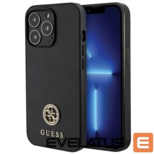 Citas preces Guess  Guess GUHCP13XPS4DGPK iPhone 13 Pro Max 6.7" black/black hardcase Strass Metal Logo 