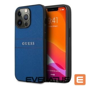 Citas preces Guess  Guess Saffiano Strap Case for iPhone 13 Pro Max 6.7" - Blue 