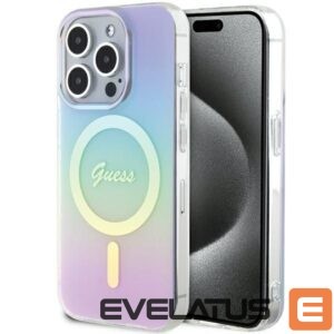 Citas preces Guess  Guess GUHMP15LHITSU iPhone 15 Pro 6.1" purple/purple hardcase IML Iridescent MagSafe 