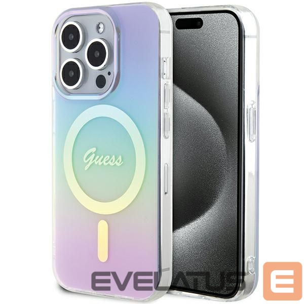Citas preces Guess Guess GUHMP15LHITSU iPhone 15 Pro 6.1" purple/purple hardcase IML Iridescent MagSafe