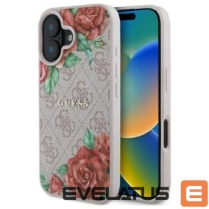 Citas preces Guess  Guess GUHMP16SP4ROPEMCP iPhone 16 6.1" pink/pink hardcase 4G Flowers Print MagSafe 