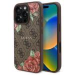 Citas preces Guess  Guess GUHMP16XP4ROPEMCW iPhone 16 Pro Max 6.9" brown/brown hardcase 4G Flowers Print MagSafe 