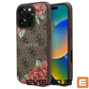 Citas preces Guess  Guess GUHMP16XP4ROPEMCW iPhone 16 Pro Max 6.9" brown/brown hardcase 4G Flowers Print MagSafe 