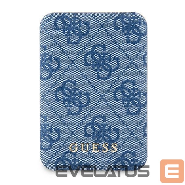 Citas preces Guess Guess Powerbank inductive 15W GUPB5FP4EMGB 5000mAh blue/blue 4G Leather Metal Logo MagSafe