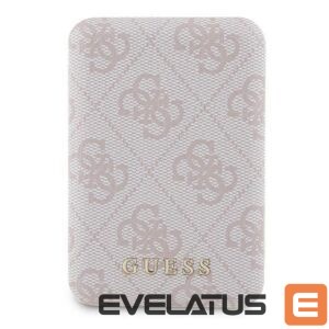 Citas preces Guess  Guess Powerbank inductive 15W GUPB5FP4EMGP 5000mAh pink/pink 4G Leather Metal Logo MagSafe 