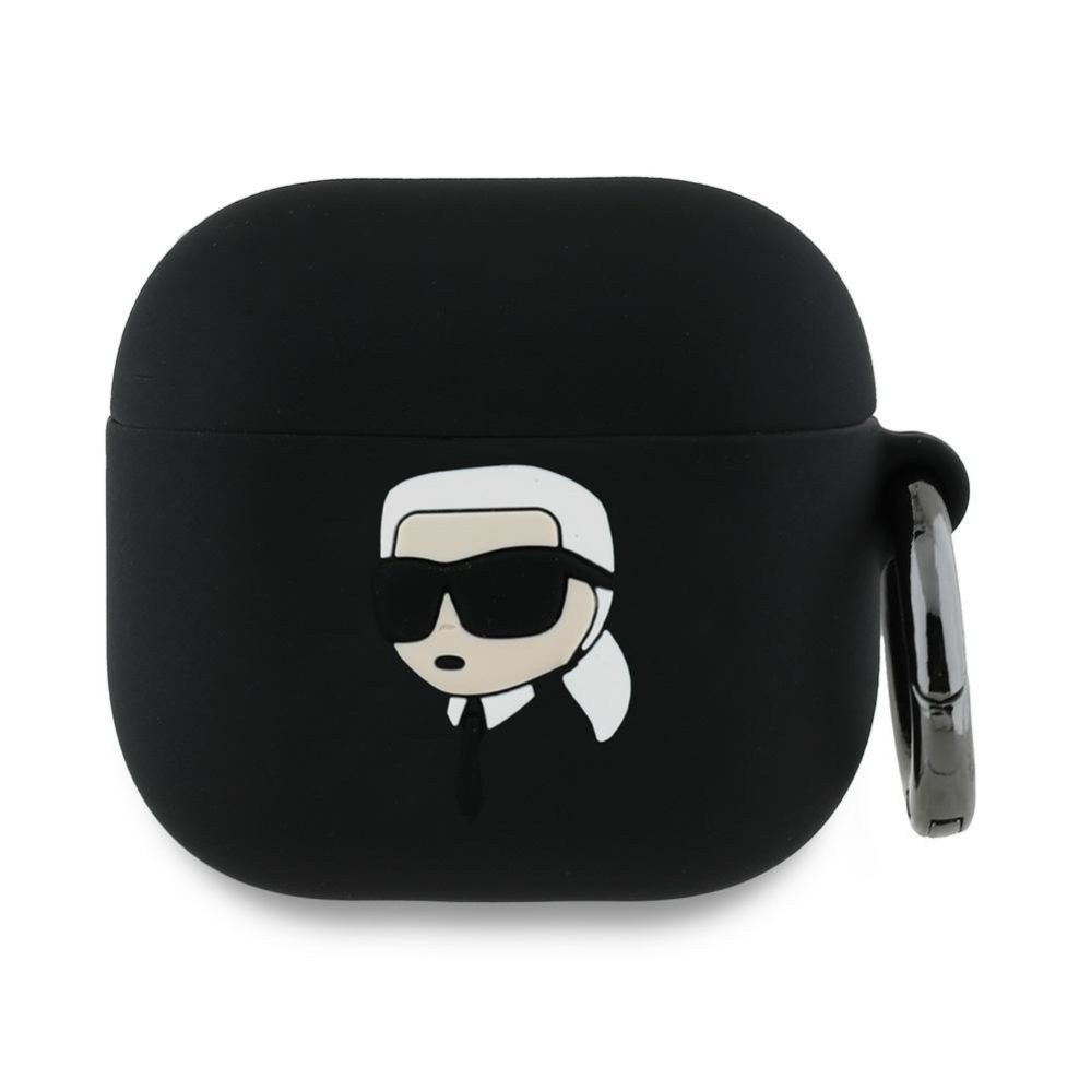 Citas preces Karl Lagerfeld Karl Lagerfeld Silicone Karl Head 3D Case for AirPods 4 - Black