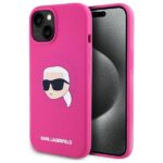 Citas preces Karl Lagerfeld  Karl Lagerfeld KLHMP15SSKHPPLF iPhone 15 6.1" fuchsia/fuschia hardcase Silicone Karl Head Print MagSafe 