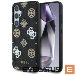 Citas preces Guess  Guess 4G Printed Colored Peony Pattern MagSafe case for Samsung Galaxy S25 black 
