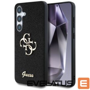 Citas preces Guess  Guess Fixed Glitter Big 4G Metal Logo case for Samsung Galaxy S25 Plus black 