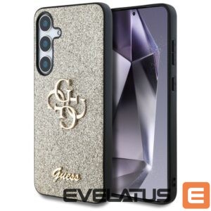 Citas preces Guess  Guess Fixed Glitter Big 4G Metal Logo case for Samsung Galaxy S25 Plus gold 