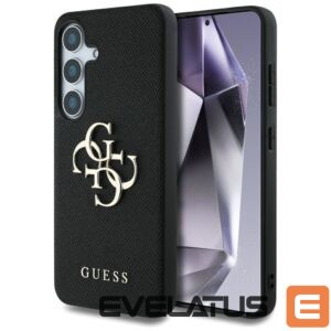 Citas preces Guess  Guess Grained Big 4G Logo Small Classic Logo case for Samsung Galaxy S25 Plus black 