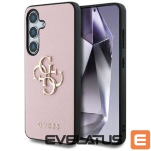 Citas preces Guess  Guess Grained Big 4G Logo Small Classic Logo case for Samsung Galaxy S25 Plus pink 