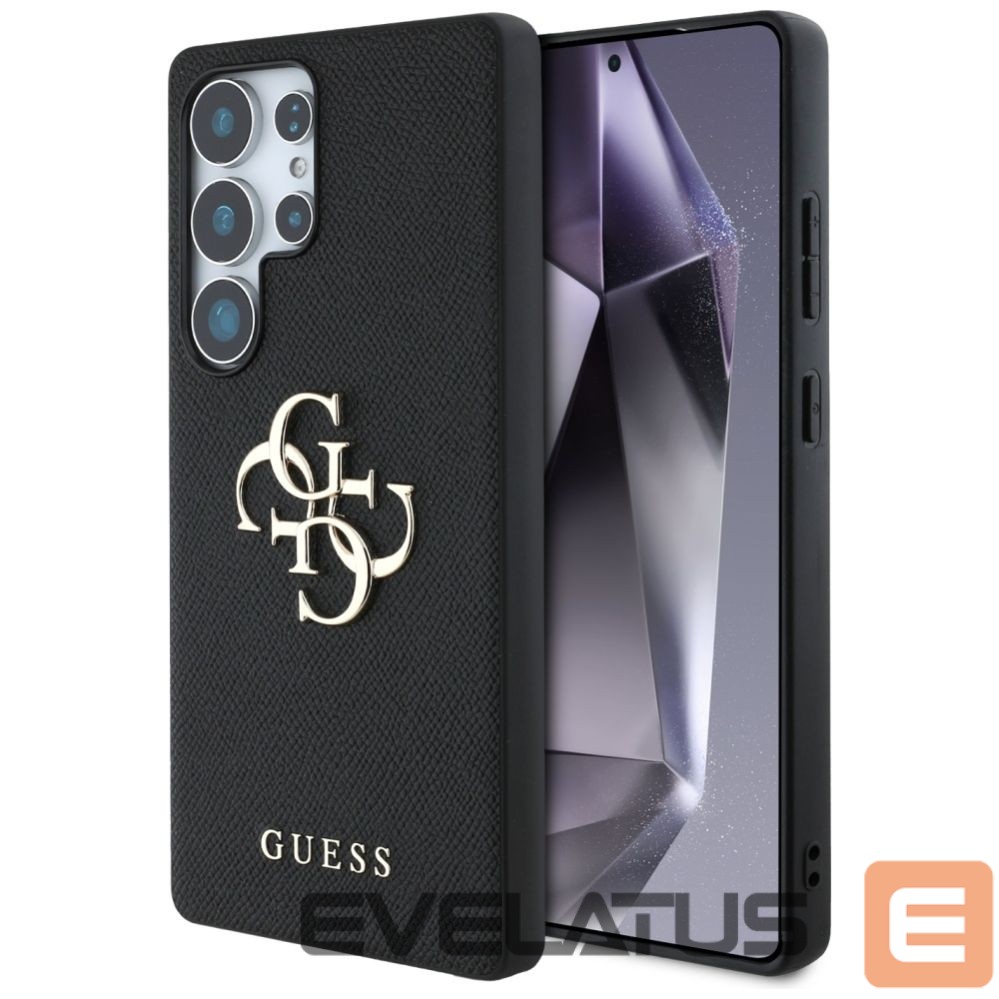Citas preces Guess Guess Grained Big 4G Logo Small Classic Logo case for Samsung Galaxy S25 Ultra black