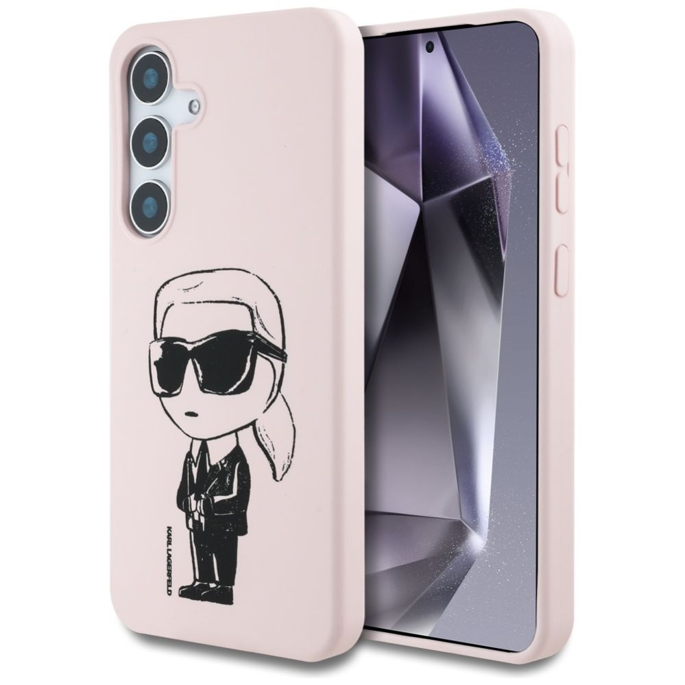 Muud kaubad Karl Lagerfeld Case Karl Lagerfeld Silicone Graffiti Ikonik Printed Logo MagSafe Samsung Galaxy S25 pink